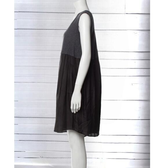 HACHE A-Line Dress Loose Fit Size 6 IT42 Gray Grey Black Asymmetrical Sleeveless - Picture 2 of 8
